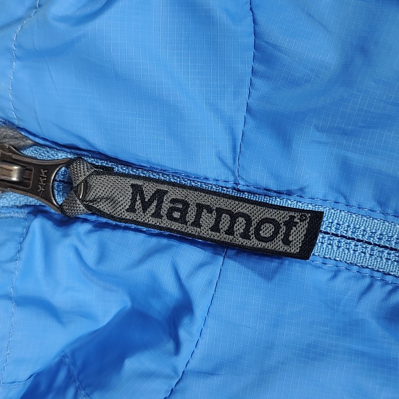 Light Blue Rain Jacket Marmot Long Sleeve  Gray Fleece Inside Size Large - Picture 4 of 10